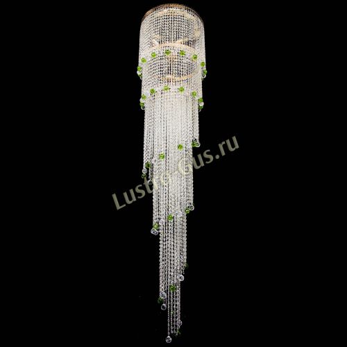 Люстра Милан каскад шар зеленый в Самаре Гусь Хрустальный