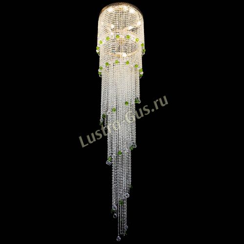 Люстра Милан каскад шар зеленый в Самаре Гусь Хрустальный