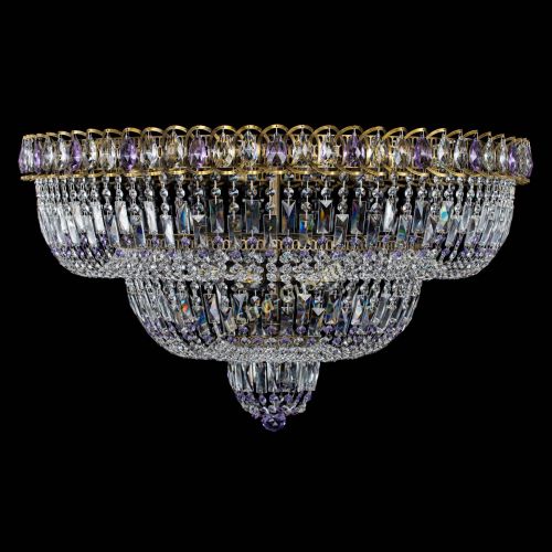 Люстра Водопад Обтикон №15 под бронзу фиолетовая в Самаре Гусь Хрустальный