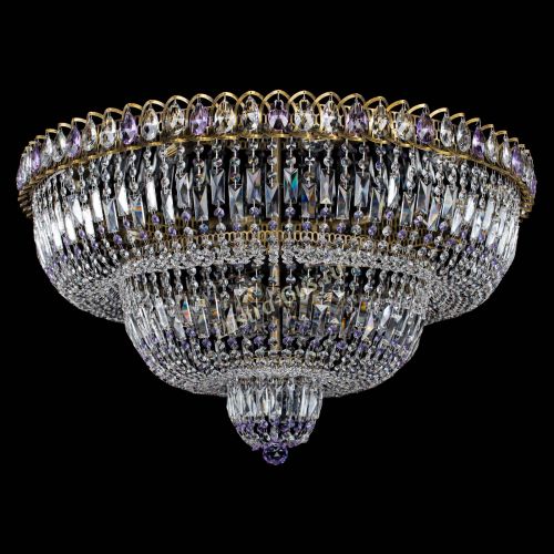 Люстра Водопад Обтикон №15 под бронзу фиолетовая в Самаре Гусь Хрустальный