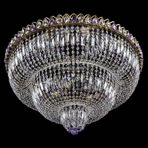 Люстра Водопад Обтикон №15 под бронзу фиолетовая в Самаре Гусь Хрустальный