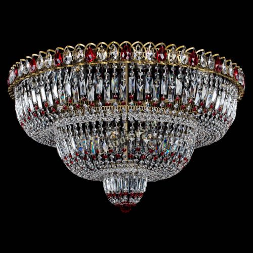 Люстра Водопад Обтикон №15 под бронзу красная в Самаре Гусь Хрустальный