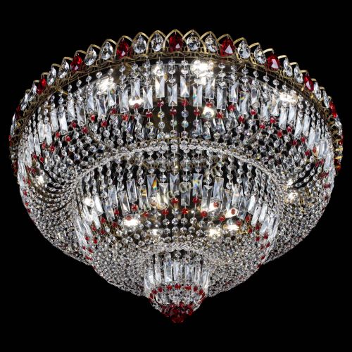 Люстра Водопад Обтикон №15 под бронзу красная в Самаре Гусь Хрустальный