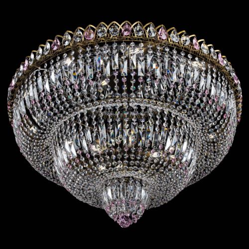 Люстра Водопад Обтикон №15 под бронзу розовая в Самаре Гусь Хрустальный