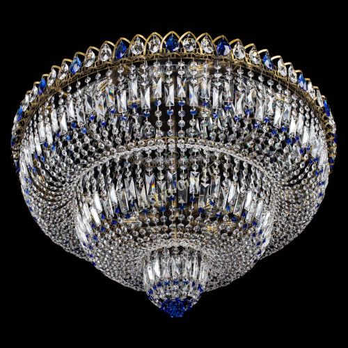 Люстра Водопад Обтикон №15 под бронзу синяя в Самаре Гусь Хрустальный