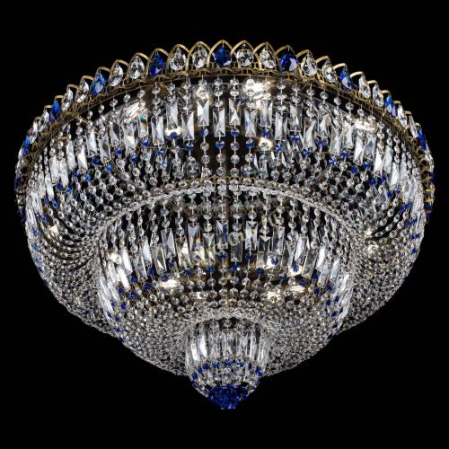 Люстра Водопад Обтикон №15 под бронзу синяя в Самаре Гусь Хрустальный