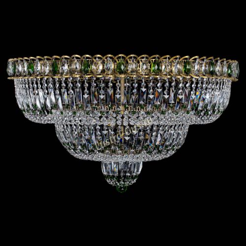 Люстра Водопад Обтикон №15 под бронзу зеленая в Самаре Гусь Хрустальный