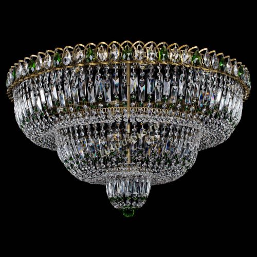 Люстра Водопад Обтикон №15 под бронзу зеленая в Самаре Гусь Хрустальный