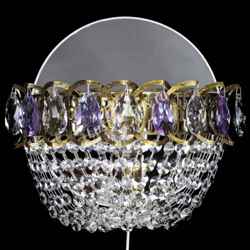 Бра Астра ажур под бронзу фиолетовая в Самаре Гусь Хрустальный