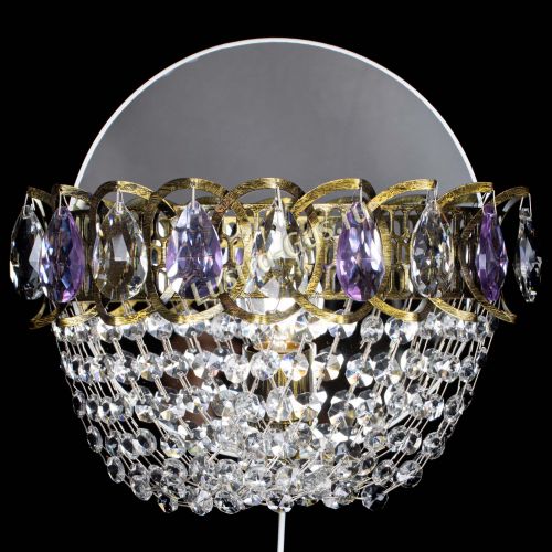 Бра Астра ажур под бронзу фиолетовая в Самаре Гусь Хрустальный