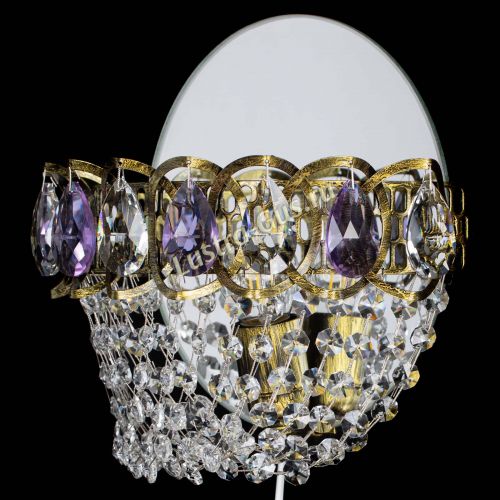 Бра Астра ажур под бронзу фиолетовая в Самаре Гусь Хрустальный