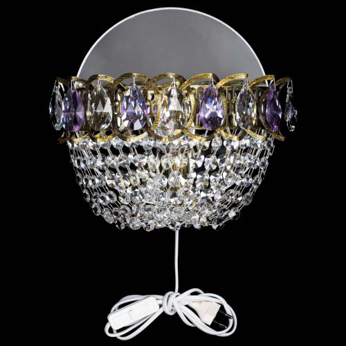 Бра Астра ажур под бронзу фиолетовая в Самаре Гусь Хрустальный