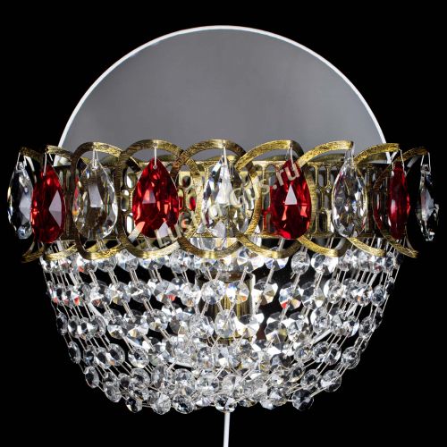 Бра Астра ажур под бронзу красная в Самаре Гусь Хрустальный