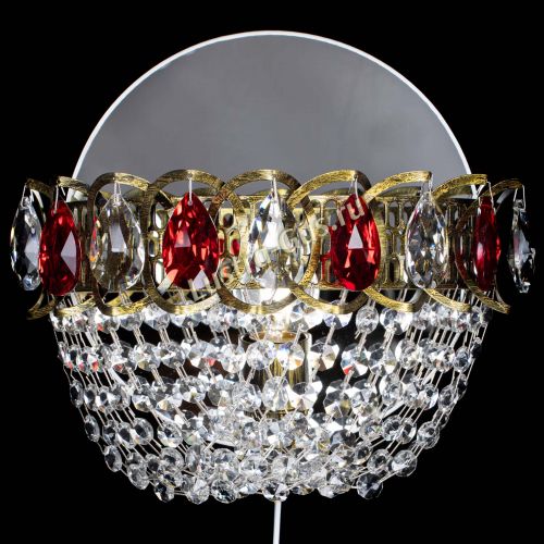 Бра Астра ажур под бронзу красная в Самаре Гусь Хрустальный