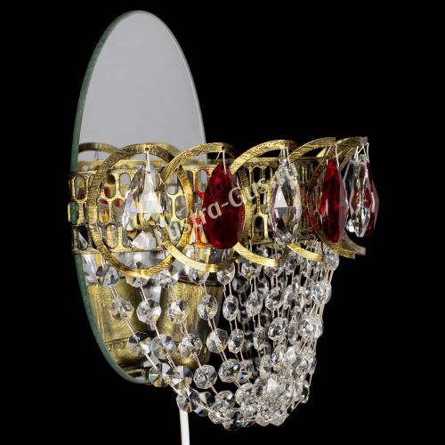 Бра Астра ажур под бронзу красная в Самаре Гусь Хрустальный