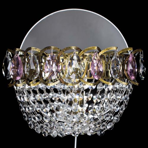 Бра Астра ажур под бронзу розовая в Самаре Гусь Хрустальный