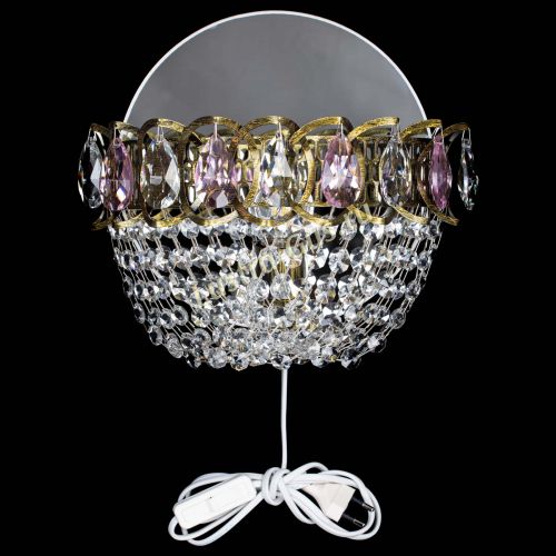 Бра Астра ажур под бронзу розовая в Самаре Гусь Хрустальный