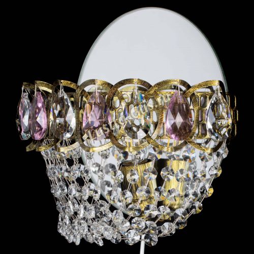 Бра Астра ажур под бронзу розовая в Самаре Гусь Хрустальный