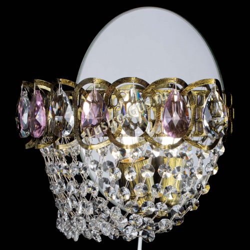 Бра Астра ажур под бронзу розовая в Самаре Гусь Хрустальный