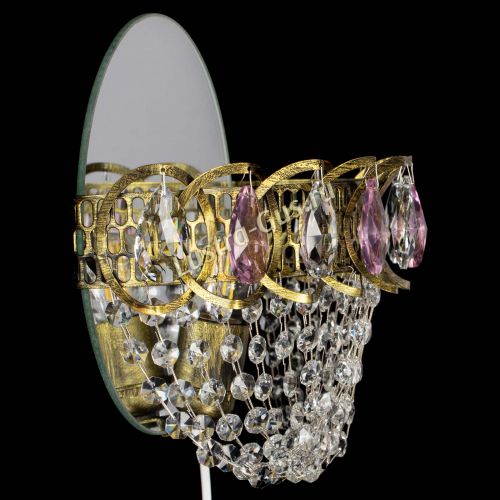 Бра Астра ажур под бронзу розовая в Самаре Гусь Хрустальный