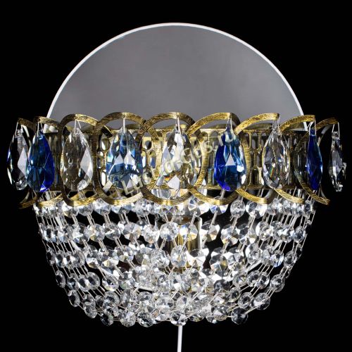 Бра Астра ажур под бронзу синяя в Самаре Гусь Хрустальный