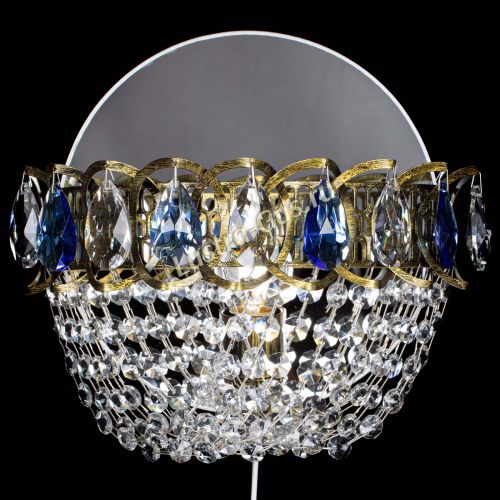 Бра Астра ажур под бронзу синяя в Самаре Гусь Хрустальный