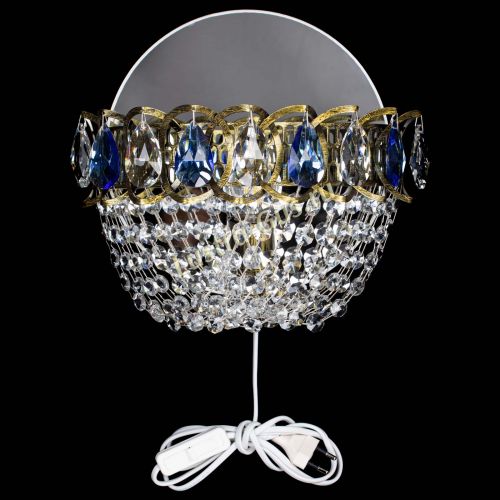 Бра Астра ажур под бронзу синяя в Самаре Гусь Хрустальный