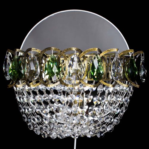 Бра Астра ажур под бронзу зеленая в Самаре Гусь Хрустальный