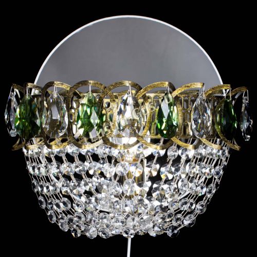 Бра Астра ажур под бронзу зеленая в Самаре Гусь Хрустальный