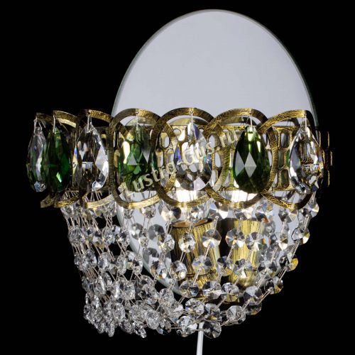 Бра Астра ажур под бронзу зеленая в Самаре Гусь Хрустальный