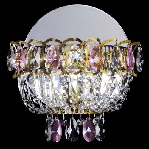 Бра Астра Розовая под бронзу в Самаре Гусь Хрустальный