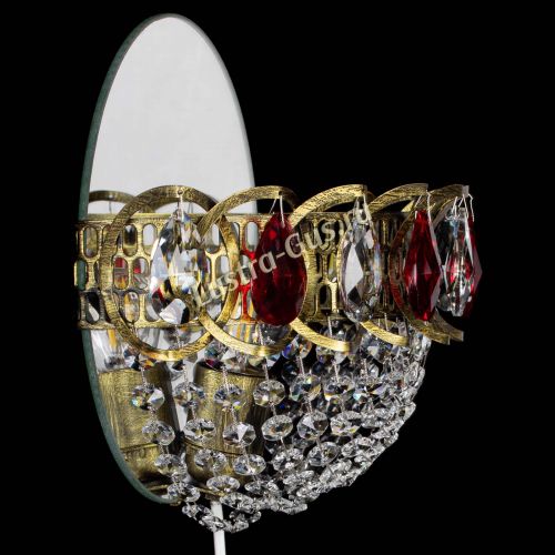 Бра Астра Сетка под бронзу Красная в Самаре Гусь Хрустальный