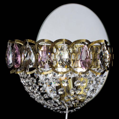 Бра Астра Сетка под бронзу Розовая в Самаре Гусь Хрустальный