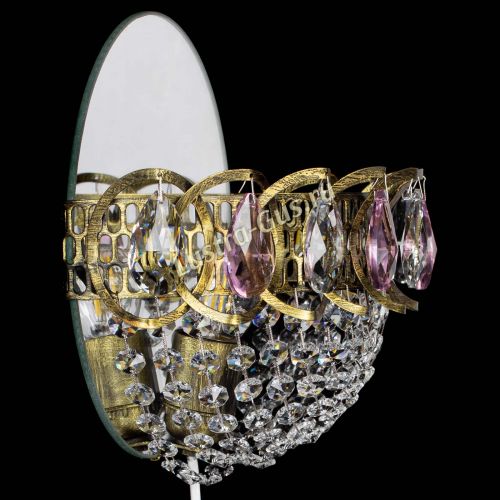 Бра Астра Сетка под бронзу Розовая в Самаре Гусь Хрустальный