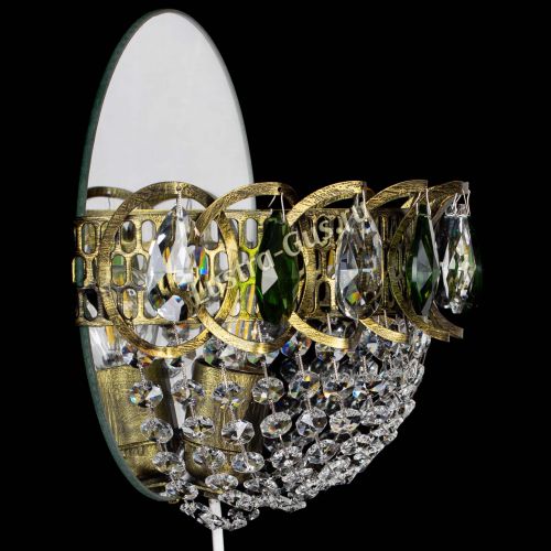 Бра Астра Сетка под бронзу Зеленая в Самаре Гусь Хрустальный