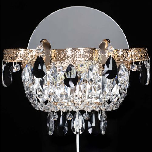 Бра Камея Флора черная в Самаре Гусь Хрустальный