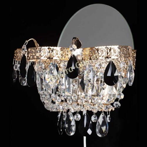 Бра Камея Флора черная в Самаре Гусь Хрустальный