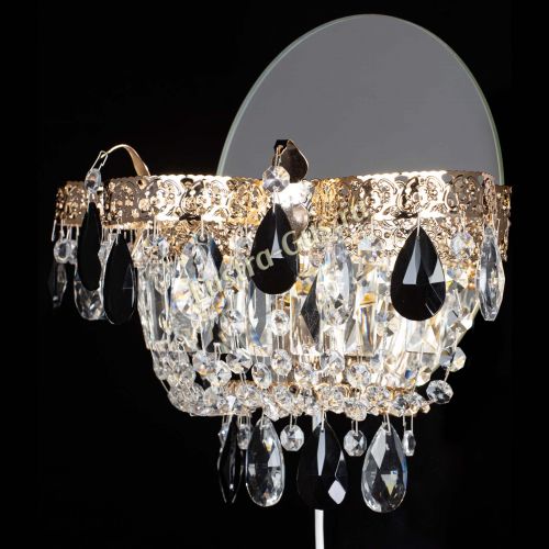 Бра Камея Флора черная в Самаре Гусь Хрустальный