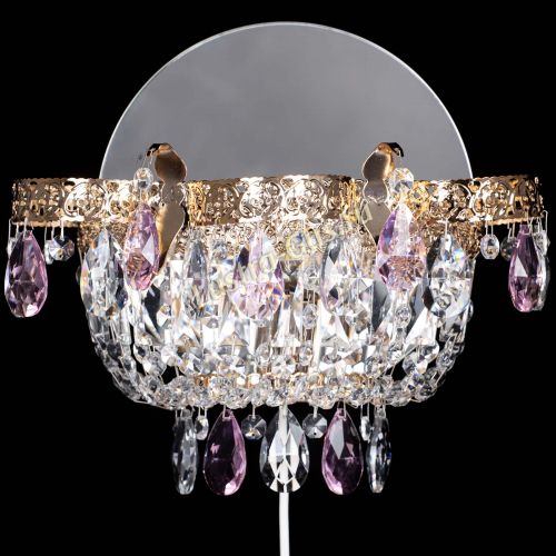 Бра Камея Флора розовая в Самаре Гусь Хрустальный