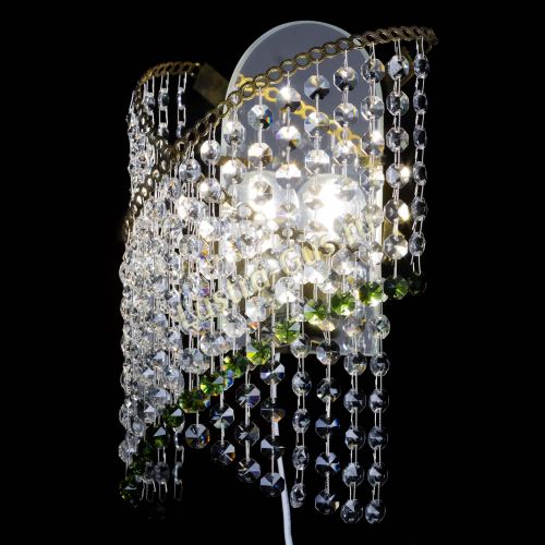 Бра Космея №1 зеленая под бронзу в Самаре Гусь Хрустальный