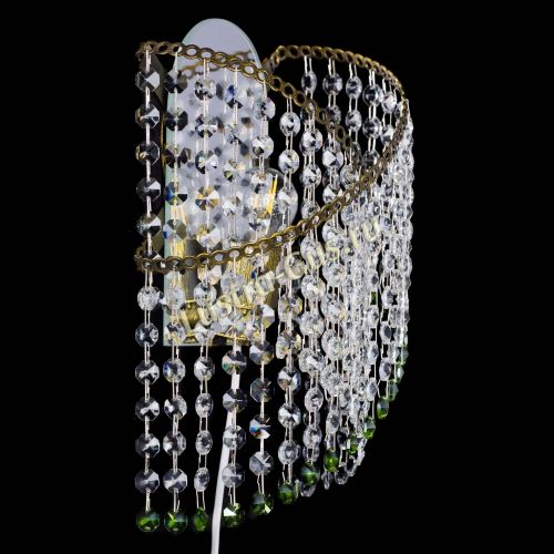 Бра Космея №1 зеленая под бронзу в Самаре Гусь Хрустальный