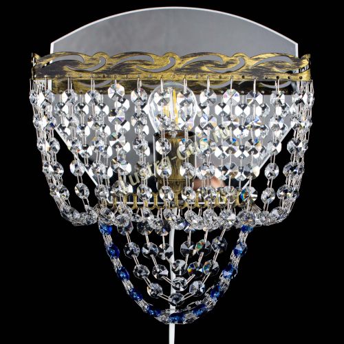 Бра Квадрат №2 под бронзу Синяя в Самаре Гусь Хрустальный