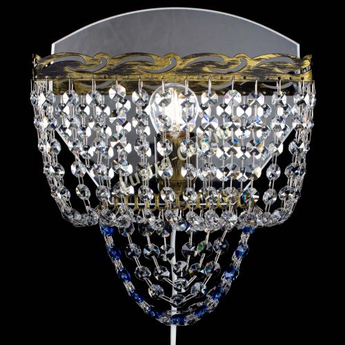 Бра Квадрат №2 под бронзу Синяя в Самаре Гусь Хрустальный