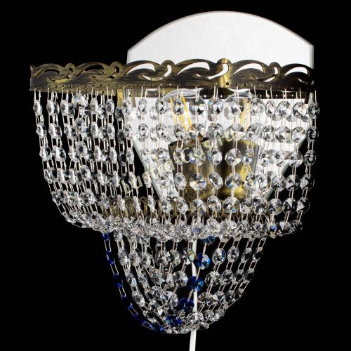 Бра Квадрат №2 под бронзу Синяя в Самаре Гусь Хрустальный