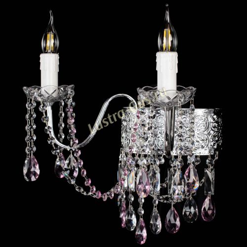 Бра Свеча Восток №2 розовая в Самаре Гусь Хрустальный