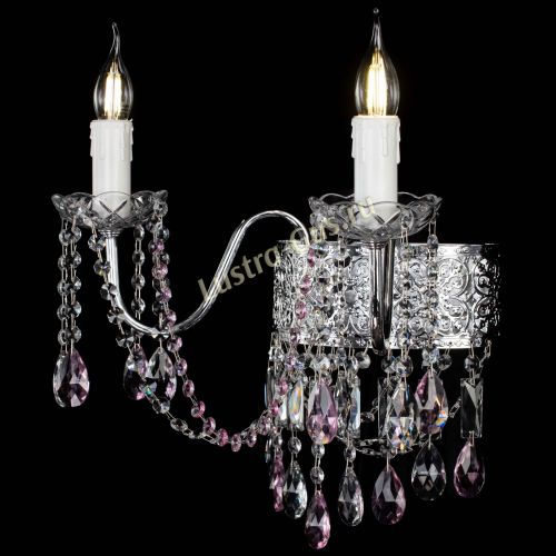 Бра Свеча Восток №2 розовая в Самаре Гусь Хрустальный