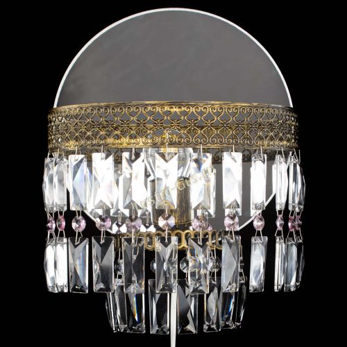 Бра Венеция Пластинка под бронзу Розовая в Самаре Гусь Хрустальный