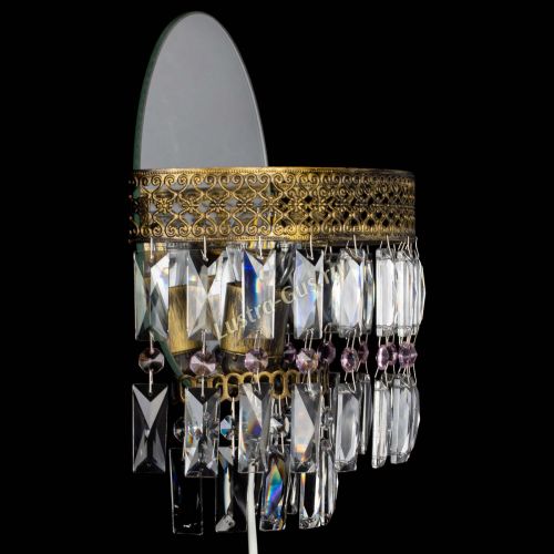 Бра Венеция Пластинка под бронзу Розовая в Самаре Гусь Хрустальный