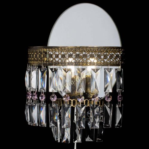 Бра Венеция Пластинка под бронзу Розовая в Самаре Гусь Хрустальный