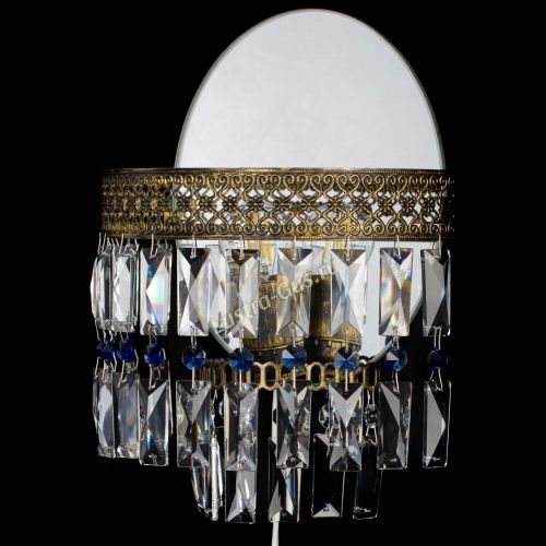 Бра Венеция Пластинка под бронзу Синяя в Самаре Гусь Хрустальный